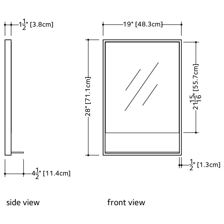 Wetstyle C Collection 19 X 28 Vertical Mirror with Shelf Wayfair